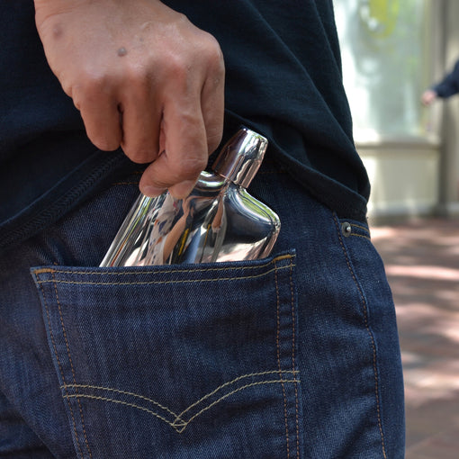 Curved Metal Flask